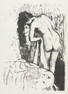 Çıplak Kadın Ayakta Kendini Kurutuyor by Edgar Degas