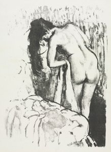 Çıplak Kadın Ayakta, Kendini Kurutur, 1891-1892.