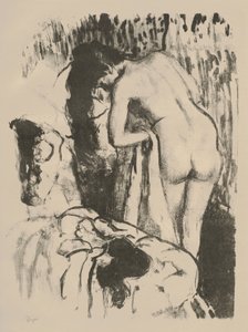 Çıplak Kadın Ayakta, Kendini Kurutuyor, 1891-92 dolayları (dokuma kağıt üzerine taş)