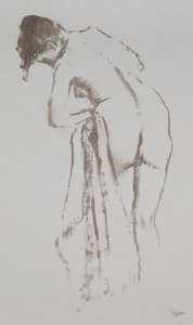 Havlu, Ayakta Çıplak Kadın by Edgar Degas
