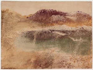 Paysage Roux, c.1890 (kağıt üzerinde monotip) by Edgar Degas