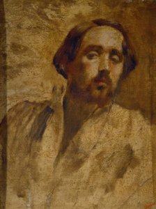 Bir atölye bluzunda sanatçının portresi by Edgar Degas