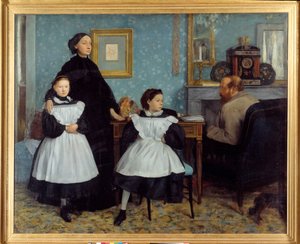 Bellelli ailesinin portresi Ressam amcaları Bellelli ile Toskana'da birkaç ay geçirdi - Resim Edgar Degas (1834-1917) by Edgar Degas