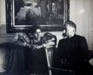 Yazar Stephane Mallarme (1842-1898) ve Paule Gobillard, yeğeni Berthe Morisot