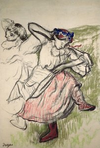 Rus Dansçılar, 1899 dolayları (aydınger kağıdı üzerine karakalem ve pastel) by Edgar Degas