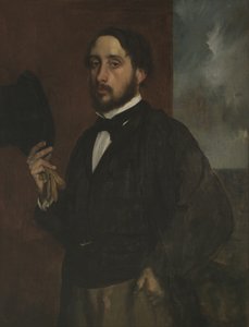 Yükseltilmiş Şapkalı Otoportre, yaklaşık 1863 by Edgar Degas