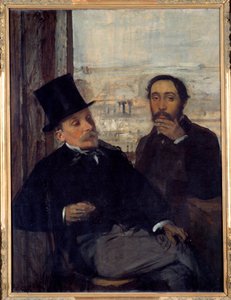 Ressam Evariste de Valernes (1816-1896) ile otoportre Edgar Degas kendini sağda temsil etti. Edgar Degas