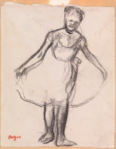 Ayakta Dansçı Tutu Etek Tutarak by Edgar Degas