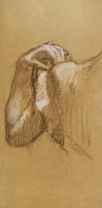 Bir Kol Çalışması, c.1895-90 (kahverengi aydınger kağıdı üzerine kahverengi ve beyaz pastel) by Edgar Degas