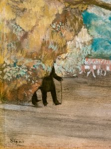 Perde (detay). 1881 civarında. Kömür ve monotip üzerine pastel, karton üzerine monte edilir. by Edgar Degas