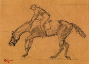 Yarışın Sonu, 1882 dolayları (renkli kağıt üzerine tebeşir) by Edgar Degas