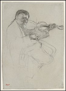 Kemancı, "Prova" Çalışması, 1879 dolayları by Edgar Degas
