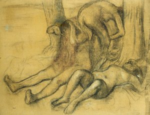 Bir Ağacın Altında Üç Yıkanan; Bir Ağacın Altında Üç Yıkanan Kişi, 1894 dolayları by Edgar Degas