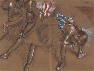 Dinlenen Üç Dansçı, 1880 dolayları by Edgar Degas