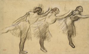 Bir Balerin Üç Çalışması, 19. yüzyıl sonu by Edgar Degas