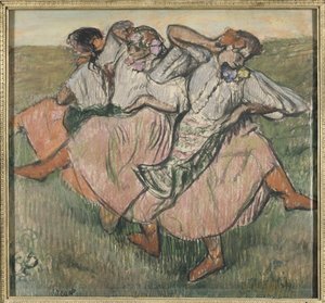 Trois danseuses russes - Üç Rus Dansçı, Degas, Edgar (1834-1917). Kağıt üzerinde pastel, 1890