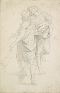 Basamaklar Üzerinde Duran İki Figür, Raphael