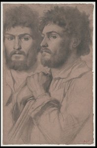 Bir Adamın İki Portre Çalışması, c.1856-57 by Edgar Degas