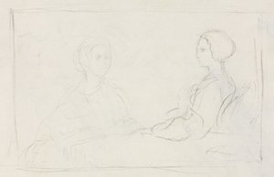 İki Oturan Kadın Verso, 1856-1860. by Edgar Degas