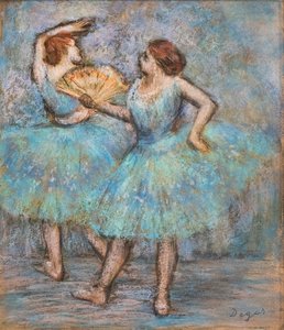 İki dansçı. 1905 civarında. Karton üzerine pastel. by Edgar Degas