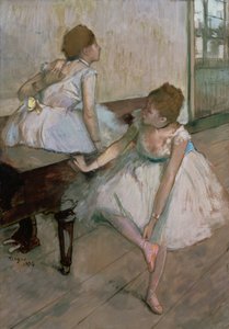 Dinlenen iki dansçı, 1874 by Edgar Degas