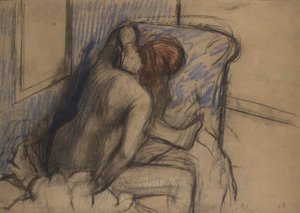 Saçını Kurutan Kadın, c.1902 (kömür ve pastel)