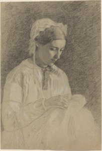 Kadın Nakış, 1855-1860 by Edgar Degas