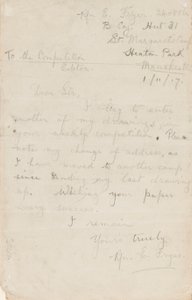 Bir gazete yarışma editörüne mektup, 1 Kasım 1917 by Edgar Fryer