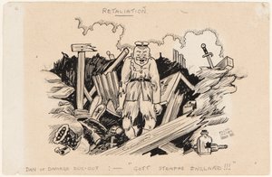Misilleme, Dan of Damage Dug-Out: God Strafe England !!!, 1917 by Edgar Fryer