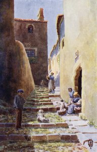 Kuzey İspanya: Caceres, Calle de la Cuesta de Aldana (renkli taş)