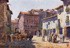 Kuzey İspanya: Miranda del Ebro, Kasabada Bir Köşe (renkli taş)