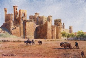 Kuzey İspanya: Olite, The Castle (renkli taş) by Edgar T. A. Wigram