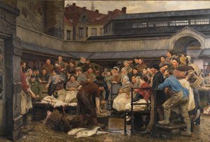 1882'de Anvers'teki Eski Balık Pazarı (tuval üzerine yağlı boya) by Edgard Farasyn