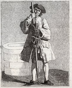 Kuyu temizleyicisi - Pepetit metier de Paris (Aşağı İnsanlarda veya Paris Krizinde alınan çalışmalar) - Edme Bouchardon (1698-1762) tarafından yapılan gravür by Edmé Bouchardon
