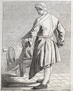 Sirke tüccarı - Pepetit metier de Paris (Aşağı İnsanlarda veya Paris Krizinde alınan çalışmalar) - Edme Bouchardon (1698-1762) tarafından gravür by Edmé Bouchardon