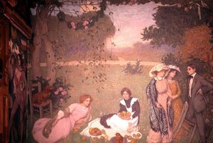 Çimlerin üzerinde öğle yemeği by Edmond François Aman Jean