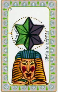 Büyücü Belline tarafından tarot çizilen Edmond Billaudot c. 1845 ve kahin Belline'e yeniden basılmak üzere verildi: Kadının yıldızının kartı by Edmond Billaudot
