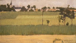 Bir Köyün Etekleri, ca. 1880. by Edmond François Aman Jean