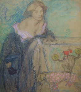 Maskeli Kadın, 1911 (kağıt üzerinde pastel)