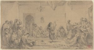 dansçı ile iç by Edmond Hédouin
