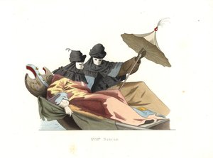 bauta maskeleri takan Venedikliler by Edmond Lechevallier Chevignard