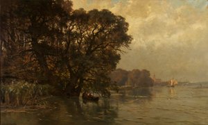 Wetteren yakınlarındaki Scheldt (Belçika) by Edmond de Schampheleer