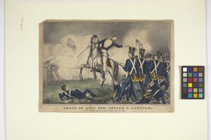 Adjt'ın Ölümü Genl. George S. Lincoln (elle renklendirilmiş litografi)
