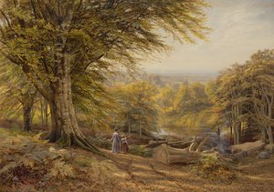 Weybridge yakınlarındaki kömür brülörleri, Surrey, 1870 (kağıt üzerinde wc ve gövde rengi)