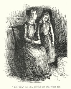 Charlotte Bronte (lito) tarafından Jane Eyre için illüstrasyon by Edmund Henry Garrett
