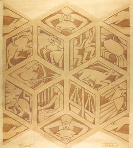Burçlar - Art Deco, Nisan 1934 (kağıt üzerine guaj)