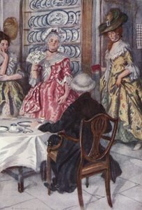 Oliver Goldsmith tarafından Wakefield Papazı için illüstrasyon (renkli taş) by Edmund Joseph Sullivan