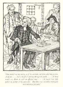 Oliver Goldsmith (lito) tarafından Wakefield Papazı için illüstrasyon by Edmund Joseph Sullivan