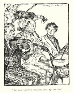 Oliver Goldsmith (lito) tarafından Wakefield Papazı için illüstrasyon by Edmund Joseph Sullivan