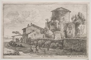 Roma ve Çevresindeki Farklı Görünümler: Appian Yolu Boyunca Mezar by Édouard Baldus